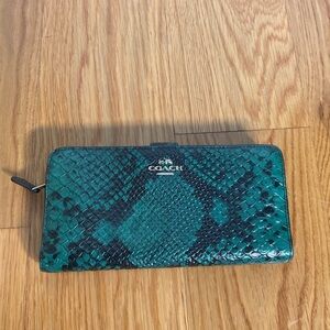 Coach Green Snakeskin Wallet